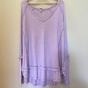 We the Free Light Purple Waffle Knit Sweater